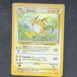 Pokemon Raichu 14/102 Base Set 1999 Stage 1 80 HP Holo Rare WOTC English - Image 1