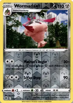 WORMADAM 098/172 R BRILLIANT STARS POKEMON REVERSE HOLO MP - Image 1