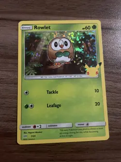 Rowlet 7/25 HOLO 25th Anniversary McDonald's Promo Pokemon TCG - Image 1