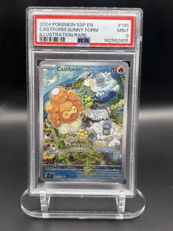 2024 POKEMON SSP EN-SURGING SPARKS IR #195 CASTFORM SUNNY FORM PSA 9 - Image 1