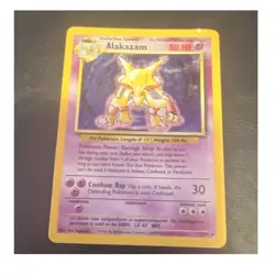 Pokemon TCG Alakazam 80 HP Base Set 1/102 Holo Rare Stage 2 1999 English - Image 1