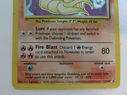 Pokemon Ninetales 12/102, Base Set Holo, MP - Image 3