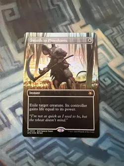MTG Foil Borderless Swords to Plowshares NM Unplayed Bloomburrow Special Guest - Image 1