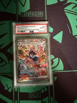2024 Pokemon TWM En Special Illustration Rare #214 Greninja Ex PSA 10 GEM MINT - Image 2