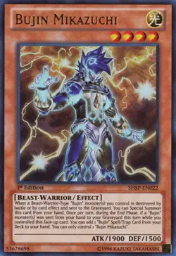 Yugioh! MP Bujin Mikazuchi - SHSP-EN022 - Ultra Rare - Unlimited Edition Moderat - Image 1