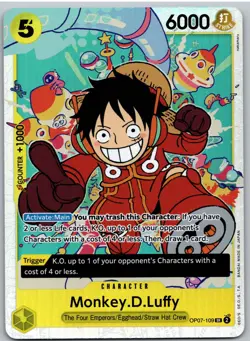 Monkey.D.Luffy (109) OP07-109 Super Rare 500 Years in the Future One Piece NM - Image 1