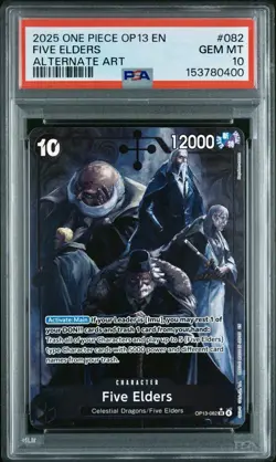 ONE PIECE FIVE ELDERS 2025 OP13-CARRYING ON HIS WILL #082 ALTERNATE ART PSA 10 - Image 1