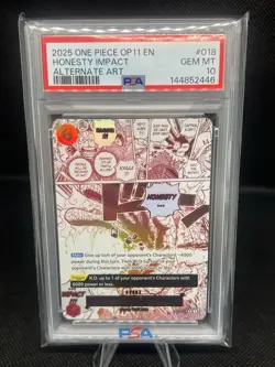 One Piece OP11 Honesty Impact 018 Event Alt Art A Fist of Devine Speed PSA 10 - Image 1