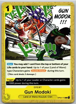 Gun Modoki OP04-115 Common Kingdoms of Intrigue One Piece NM - Image 1