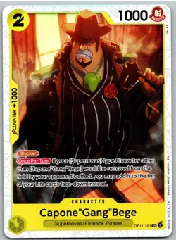 Capone"Gang"Bege (101) OP11-101 Super Rare A Fist of Divine Speed One Piece NM - Image 1