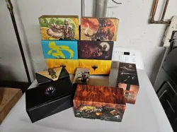 MTG Empty Fat Pack Bundle Box Lot Scars Mirrodin Worldwake Theros Magic - Image 1