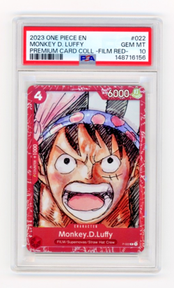 2023 ONE PIECE PREMIUM COLLECTION ONE PIECE FILM RED-#022 MONKEY D. LUFFY PSA 10 - Image 1