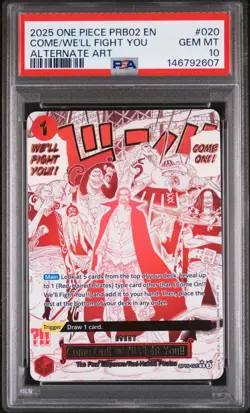 2025 One Piece PRB02 Come We'll Fight You OP09-020 Shanks Manga Alt Art PSA 10 - Image 1