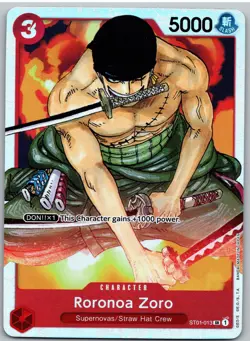 Roronoa Zoro ST01-013 Super Rare Starter Deck 1: Straw Hat Crew One Piece NM - Image 1