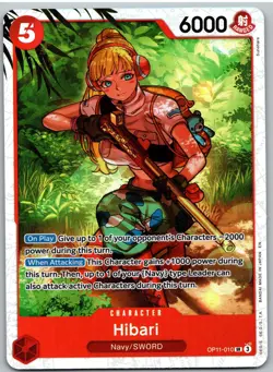 Hibari OP11-010 Super Rare A Fist of Divine Speed One Piece NM - Image 1