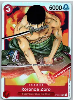 Roronoa Zoro ST01-013 Super Rare Starter Deck 1: Straw Hat Crew One Piece NM - Image 1