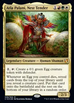 Atla Palani, Nest Tender -Foil Light Play MTG Commander 2019 - Image 1