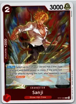 Sanji (Pirate Foil) ST21-003 Premium Booster -The Best- Vol. 2 One Piece NM - Image 1