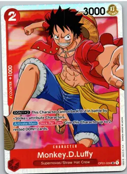 Monkey.D.Luffy (024) OP01-024 Super Rare Romance Dawn One Piece NM - Image 1