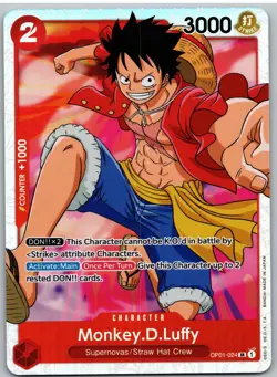 Monkey.D.Luffy (024) OP01-024 Super Rare Romance Dawn One Piece NM - Image 1