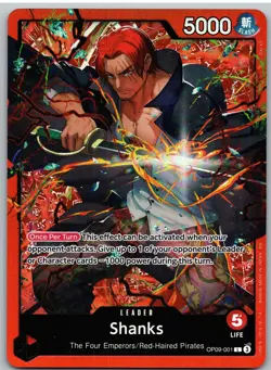 Shanks (Reprint) OP09-001 Leader Starter Deck 23: RED Shanks One Piece NM - Image 1