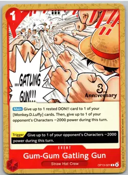 Gum-Gum Gatling Gun OP13-021 Common Carrying On His Will One Piece NM - Image 1