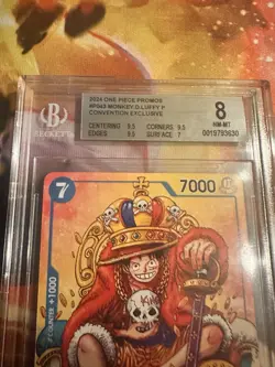 2024 One Piece Monkey D. Luffy P-043 2nd Anniversary Tournament Promo BGS 8 - Image 2