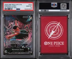 2025 ONE PIECE OP12 LEGACY OF THE MASTER ALTERNATE ART #020 RORONOA ZORO PSA 10 - Image 3