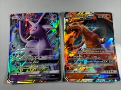 Pokemon Jumbo Promo Cards Lot Charizard GX SM195 Espeon GX SM35 Oversize - Image 1