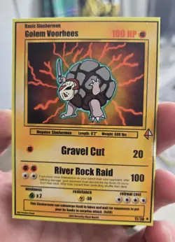 Pokemon Horror Fan Art Card - Golem Voorhees - Image 1