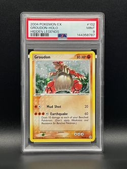 2004 Pokemon EX Hidden Legends-Groudon 102/101 Secret Rare Holo w. Swirl- PSA 9 - Image 2