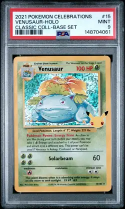 2021 POKEMON CELEBRATIONS CLASSIC COLLECTION #15 VENUSAUR-HOLO PSA 9 - Image 1
