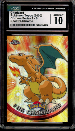 2000 Topps Chrome Pokemon Spectra Chrome #6 Charizard CGC 10 - Image 1