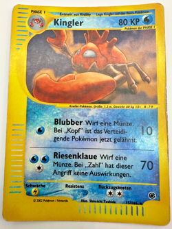 Pokemon Karte TCG Kingler 15/165 Expedition Re Holo Rare Vintage Deutsch GD - Image 1