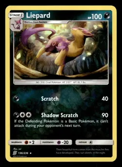 Liepard 136/236 Reverse Holo S&M Unified Minds Pokemon Card - Image 1