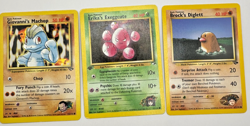 Pokemon Karte TCG Giovannis Machomp 67+72+77/132 Gym Heros Vintage Englisch LP - Image 1