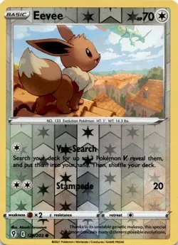 Pokemon - Eevee - 125/203 - Evolving Skies - Reverse Holo NM/LP - Dull Blade - Image 1