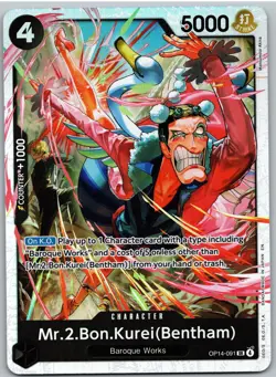 Mr.2.Bon.Kurei (Bentham) OP14-091 Super Rare The Azure Sea's Seven One Piece NM - Image 1