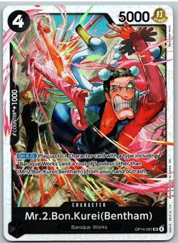 Mr.2.Bon.Kurei (Bentham) OP14-091 Super Rare The Azure Sea's Seven One Piece NM - Image 1