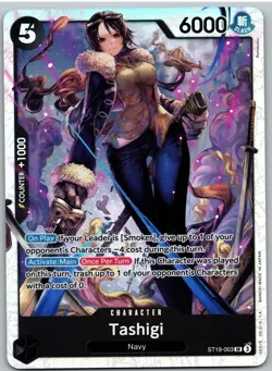 Tashigi ST19-003 Super Rare Starter Deck 19: BLACK Smoker One Piece NM - Image 1