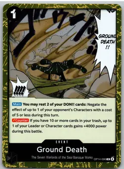 Ground Death OP14-096 Rare The Azure Sea's Seven One Piece NM - Image 1
