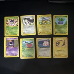 Pokemon TCG Cute Expedition Koffing Meowth Pikachu Oddish Gastly 8 Card Lot 2002 - Image 1