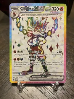 Cinderace ex 157/142 Stellar Crown Full Art Ultra Rare Holo Pokemon Card NM - Image 1