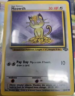 Meowth 56/64 Jungle Set 1st Edition Pokemon Card - Image 1