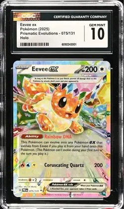 CGC 10 GEM MINT Eevee ex 075/131 Double Rare Prismatic Evolutions Pokemon Card - Image 1