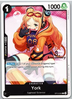 York OP13-094 Carrying On His Will 3rd Anniversary Tournament Cards One Piece NM - Image 1