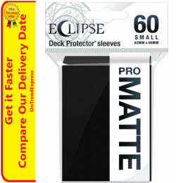 Ultra PRO Eclipse Small BLACK Matte Deck Protector 60ct Card Sleeves 62 x 89mm - Image 1