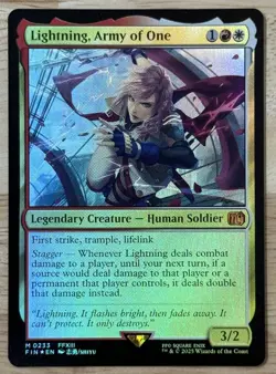 Lightning, Army of One MTG Final Fantasy Foil Card FREE SHIPPING TO THE USA - Image 1