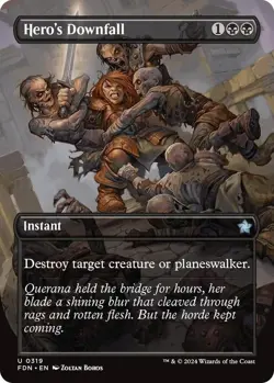 Hero's Downfall (Borderless) - Foundations - 319 - LP/NM - Image 1