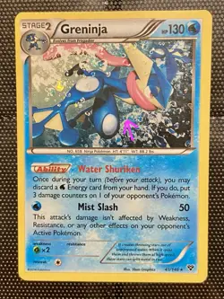 Pokemon Greninja Holo Rare Card 41/146 Cosmos Holo FART SWIRL - Image 1